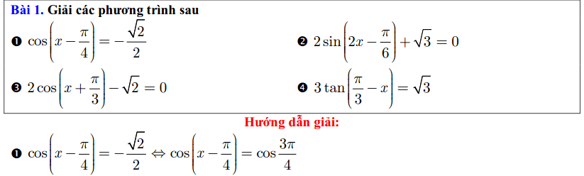 Phương trình lượng giác cơ bản lớp 11-1