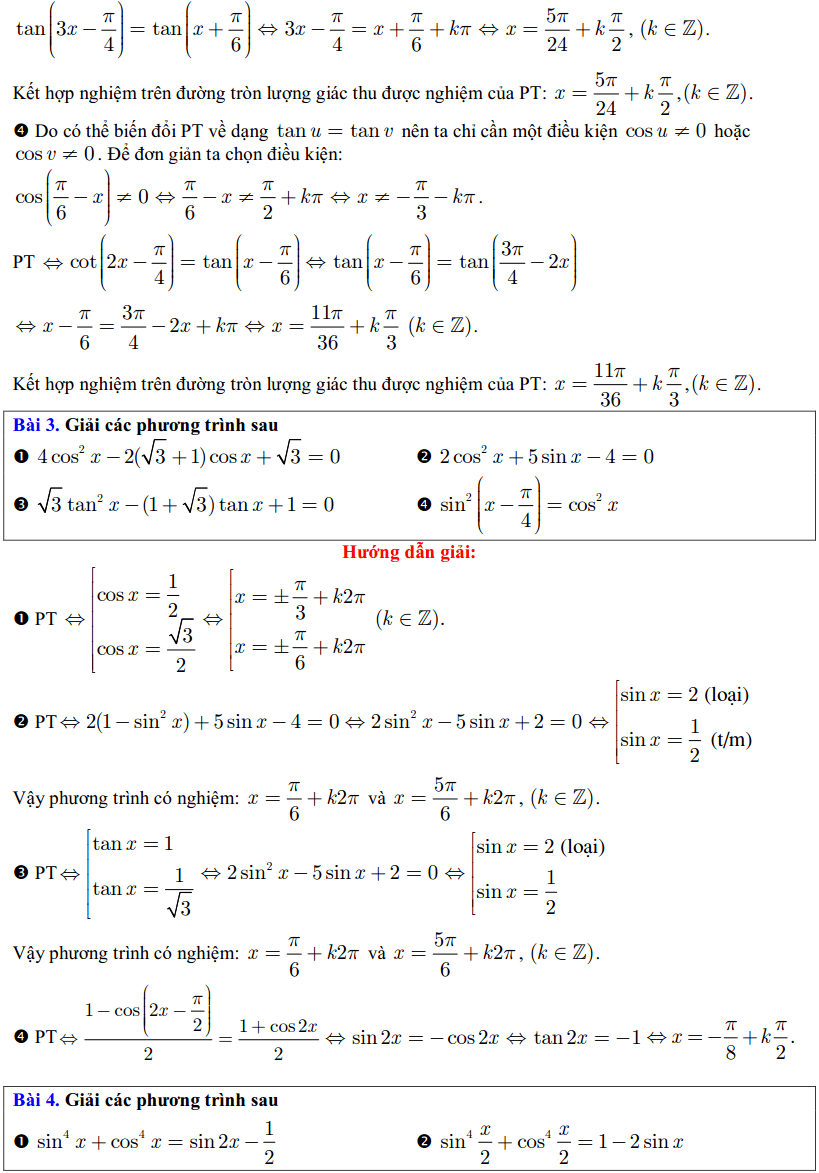 Phương trình lượng giác cơ bản lớp 11-3