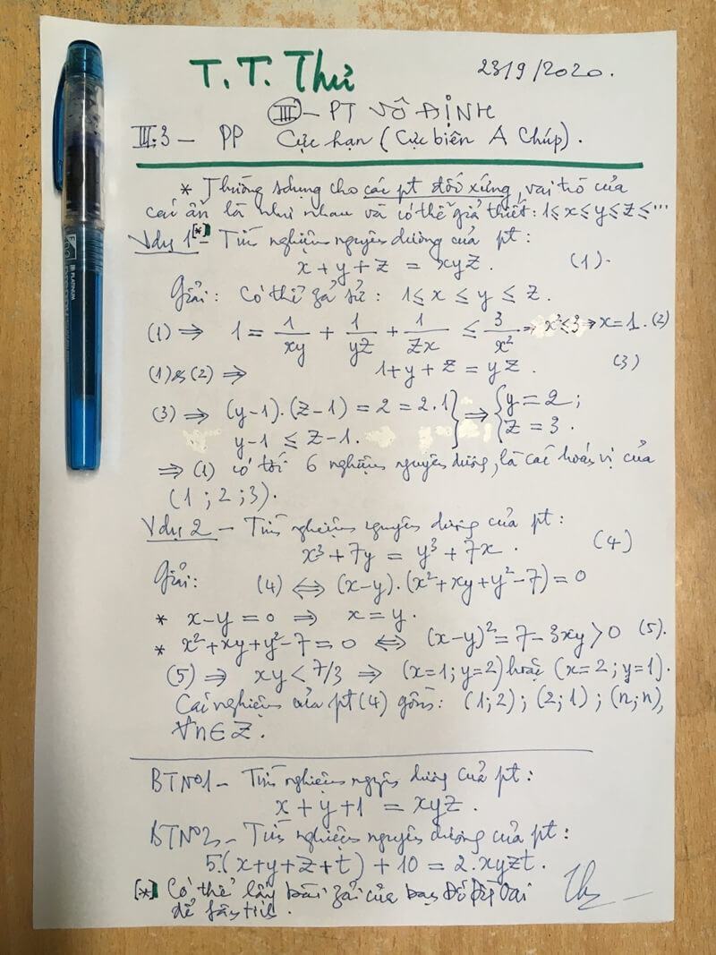 Phương pháp giải Phương trình vô định-2