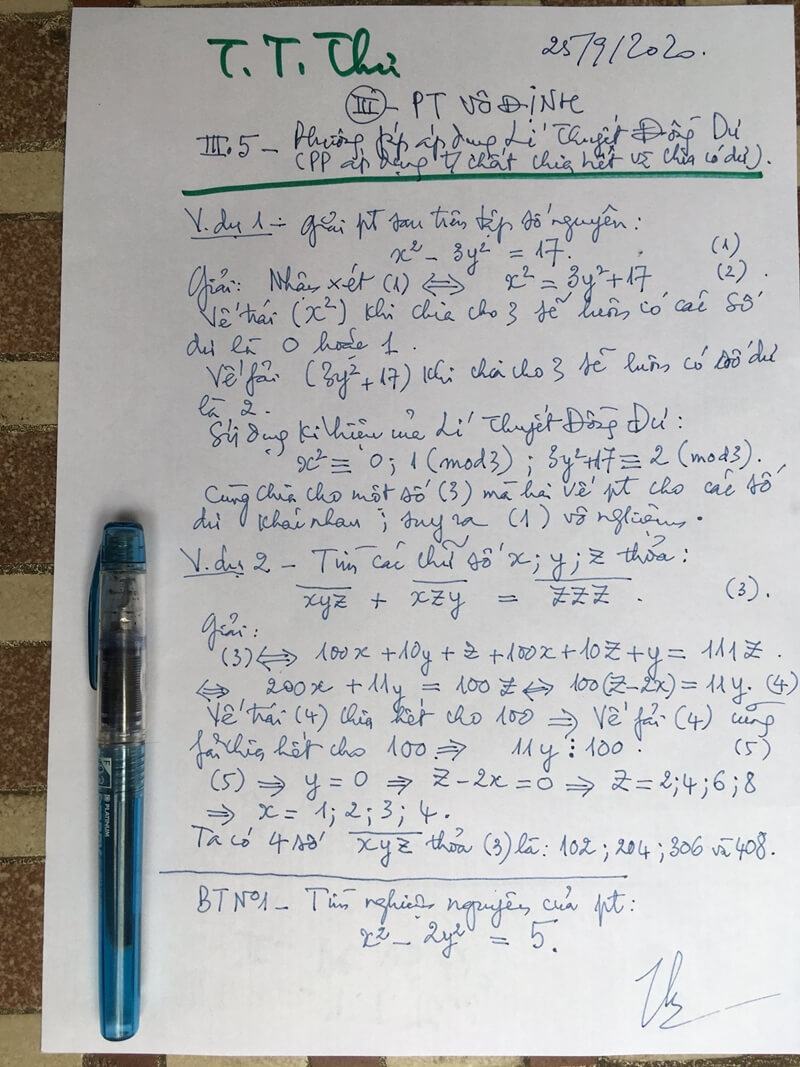Phương pháp giải Phương trình vô định-4