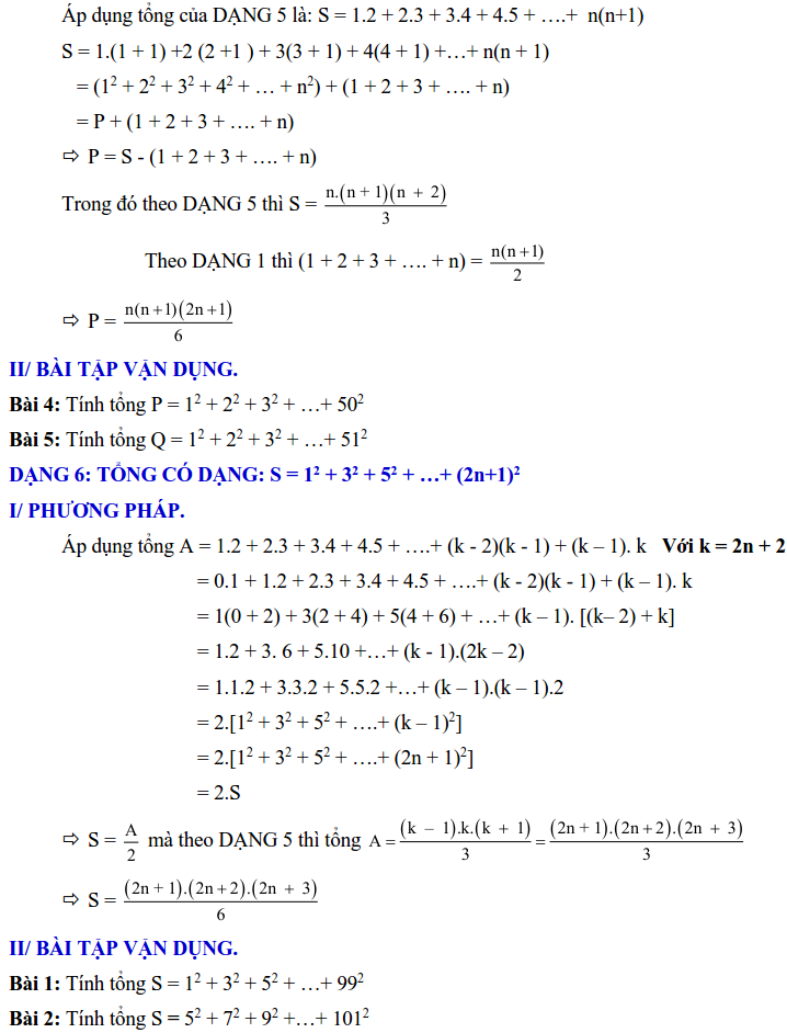 10 dạng toán tính tổng các lũy thừa theo quy luật - Toán lớp 6-2
