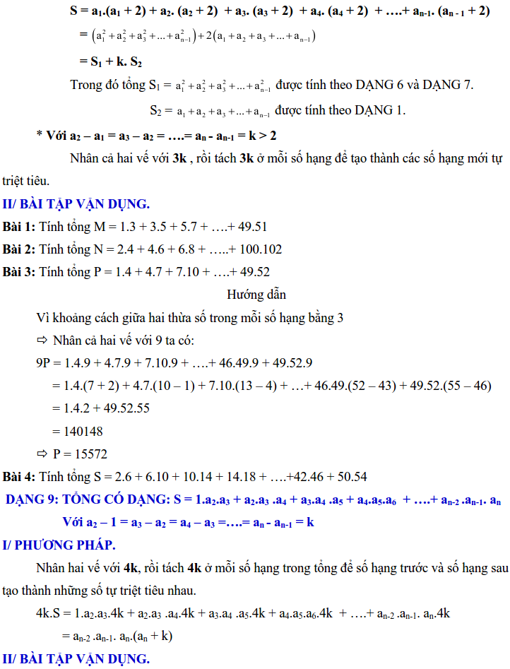10 dạng toán tính tổng các lũy thừa theo quy luật - Toán lớp 6-4