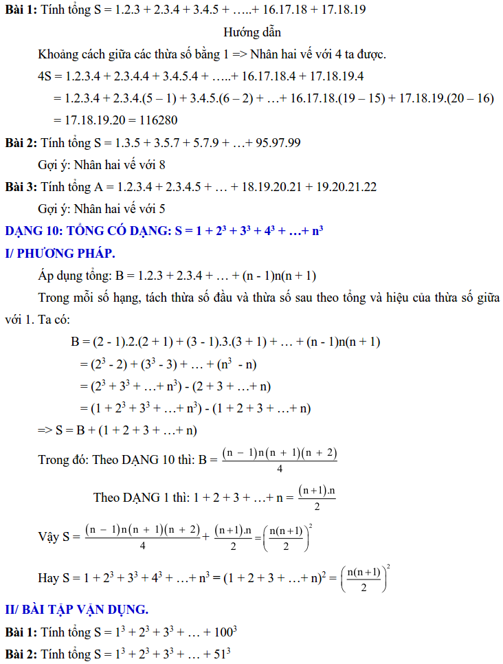 10 dạng toán tính tổng các lũy thừa theo quy luật - Toán lớp 6-5