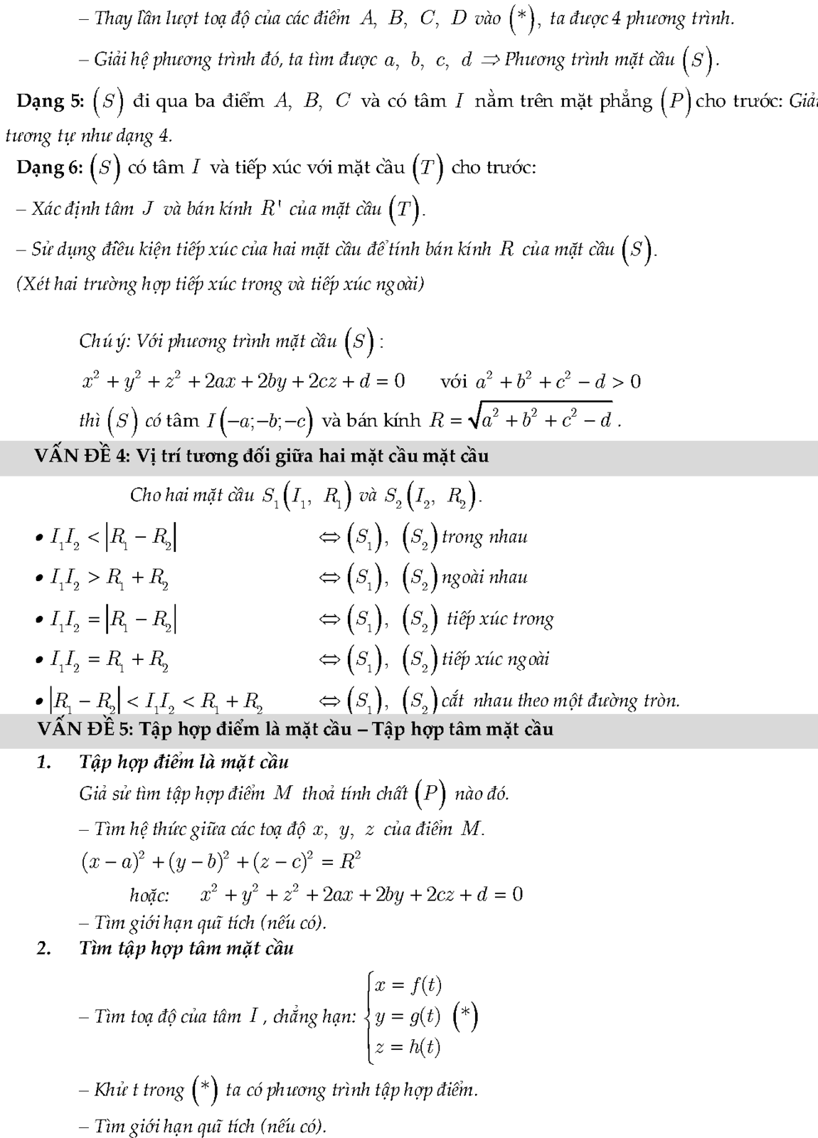 6 dạng toán phương trình mặt cầu-1