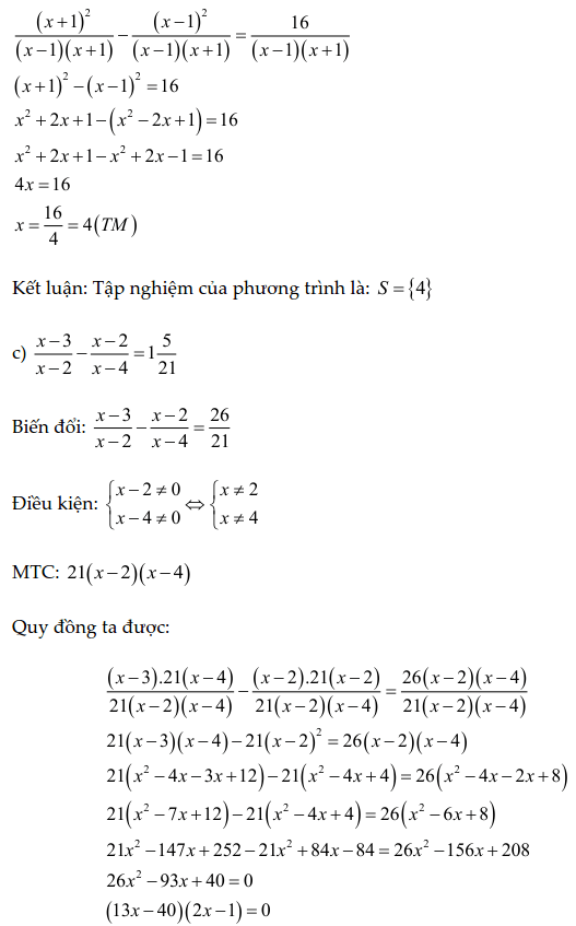 Bài tập phương trình chứa ẩn ở mẫu có lời giải-1