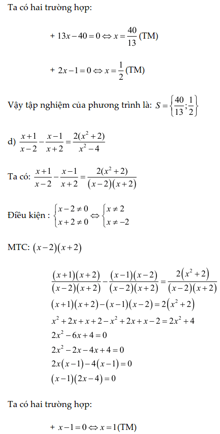 Bài tập phương trình chứa ẩn ở mẫu có lời giải-2