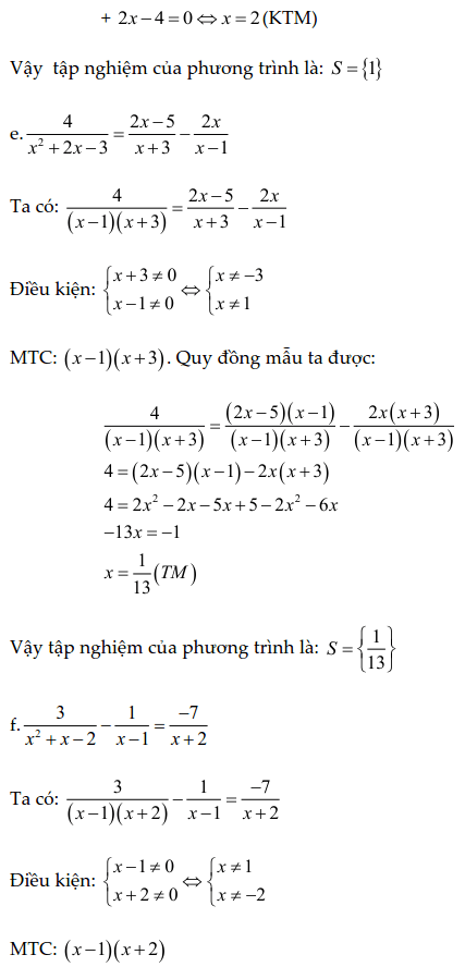 Bài tập phương trình chứa ẩn ở mẫu có lời giải-3