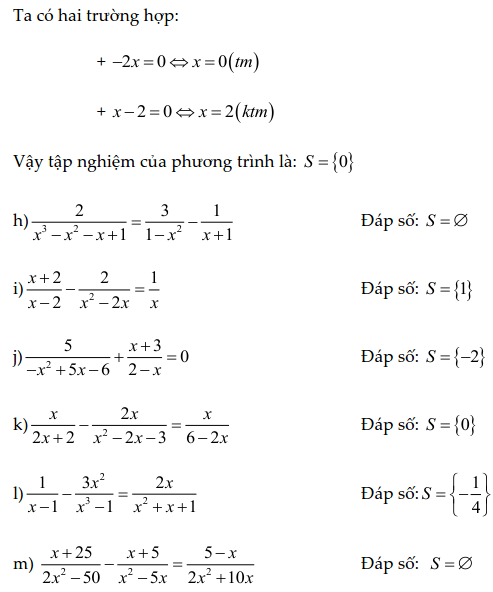 Bài tập phương trình chứa ẩn ở mẫu có lời giải-5