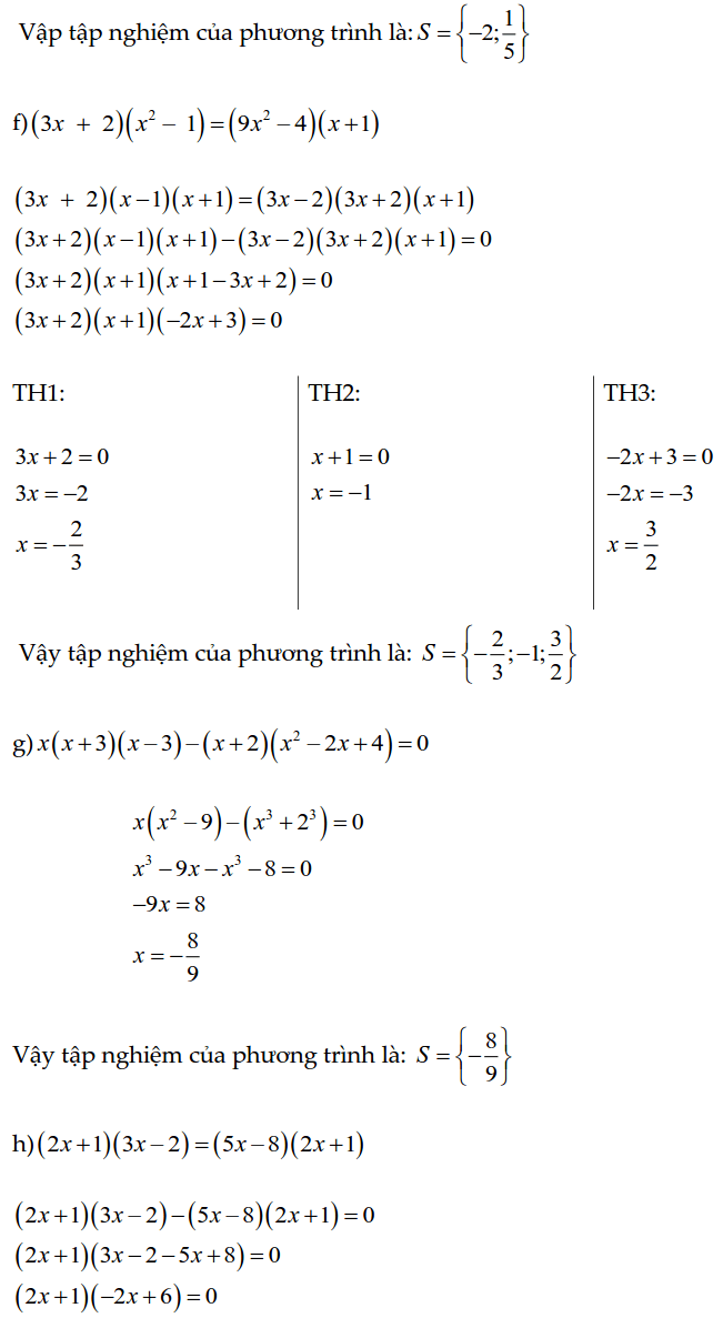 Bài tập phương trình bậc nhất, phương trình tích có lời giải-2