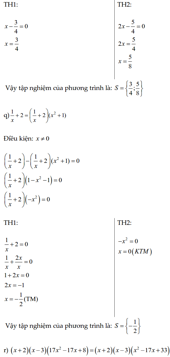 Bài tập phương trình bậc nhất, phương trình tích có lời giải-7